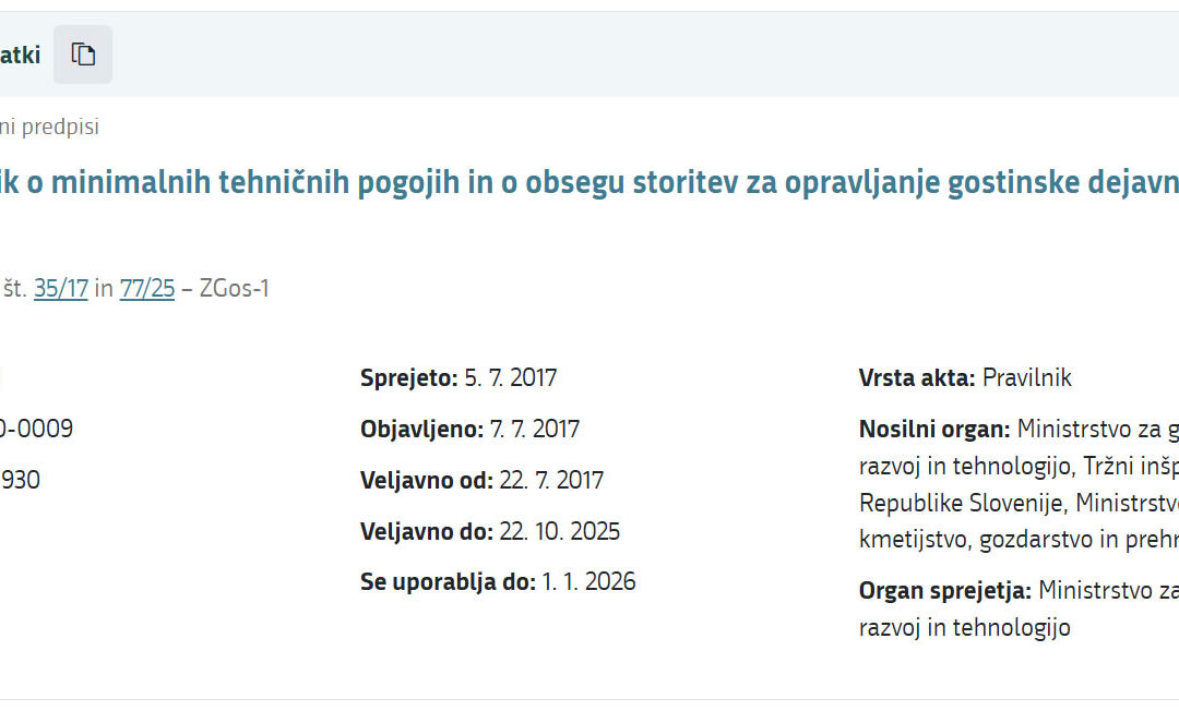 Zakon o gostinstvu s 1. januarjem prinesel normativni kaos