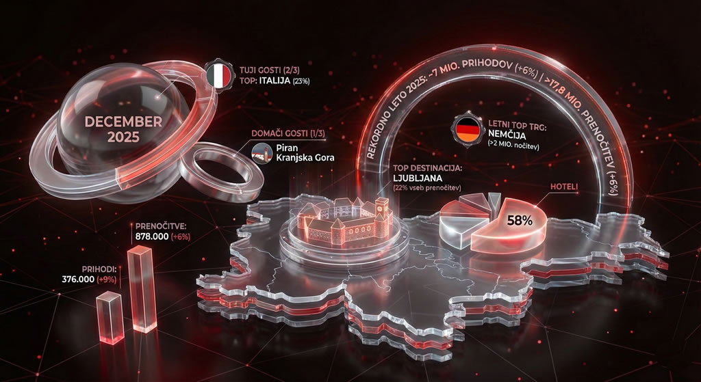 Decembra spet prevladovali italijanski gosti