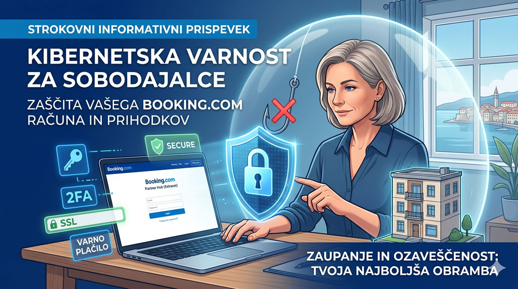 Kibernetska varnost v turizmu: Kako celovito zaščititi Booking.com račun, goste in prihodke
